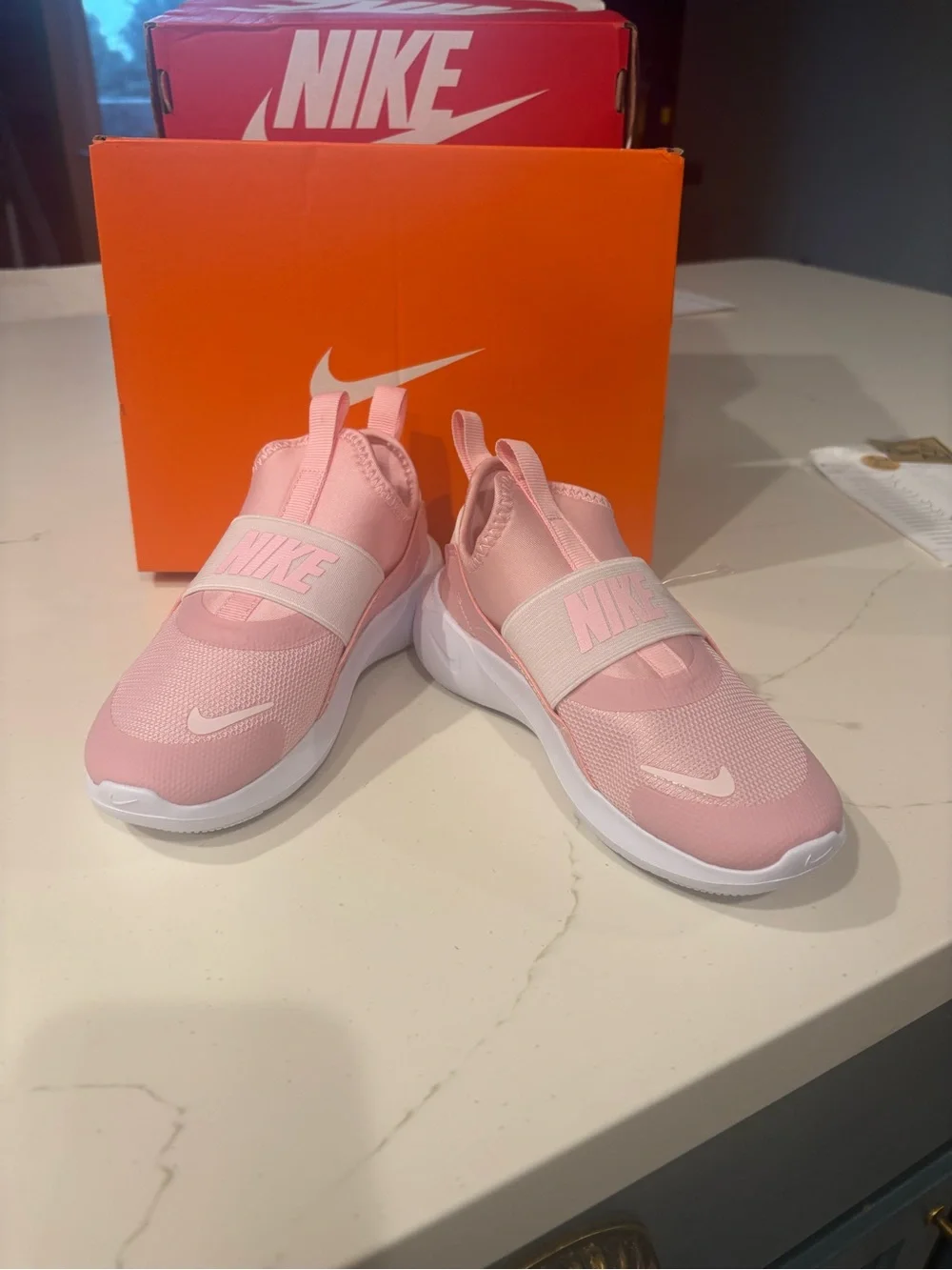 Nike Kids Pink Slip-On Sneakers with White Soles